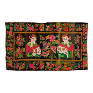 Galerie Shabab Collection Mid-20th Century Handmade Caucasian Pictorial Karabagh Accent Rug For Sale