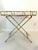 Chinoiserie Gold Metal Faux Bamboo Mirrored Bar Table For Sale - Image 3 of 6