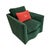 Early 21st Century Kravet Denham Green Velvet Swivel Chair Upholstered in Brentano Graviata Evergreen For Sale - Image 5 of 8