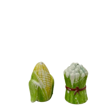 Mid-Century French Country-Style Asparagus & Corn Salt & Pepper Shakers- a Pair
