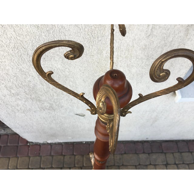Brass & Wood Coat Stand, 1950s For Sale - Image 12 of 18