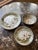 1970s Plates and Bowls With White Flowers & Green Leaves From Hand-Painted Collection - Set of 12 For Sale - Image 6 of 8