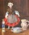 Brown Emma Sordet, Table Doll in Folk Dress, Oil on Cardboard For Sale - Image 8 of 8