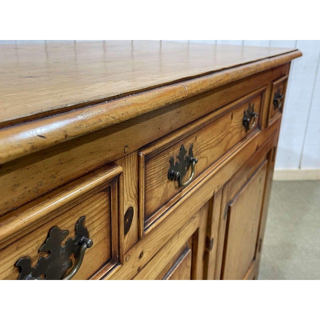 English Fir Wood Sideboard, 1950s For Sale - Image 14 of 16