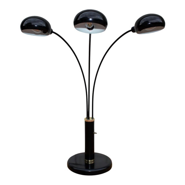 Mid Century Modern Multi-Arm Black Enamel Table Lamp For Sale