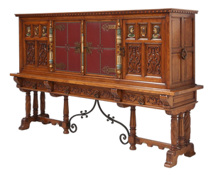 20th Century Baroque Carved Sideboard, Spain, 1950
