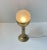 Vintage French Cocktail Table Lamp in Brass & Frosted Glass For Sale - Image 3 of 6