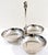 English Mid 19th Century London Ritz Carlton Gebruder Hepp Silverplate 18/10 Three Bowl Condiment Server For Sale - Image 3 of 9