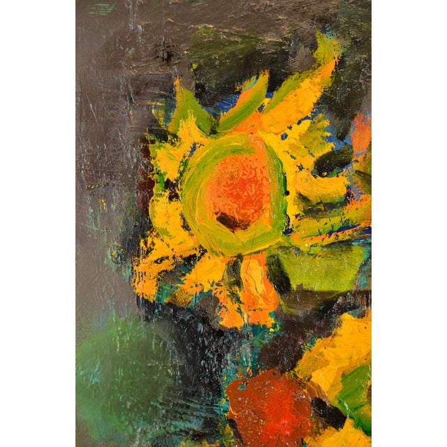 Aleksandr Rodin, Still Life with Yellow Flowers, 1980s, Oil Painting on Canvas For Sale - Image 3 of 10