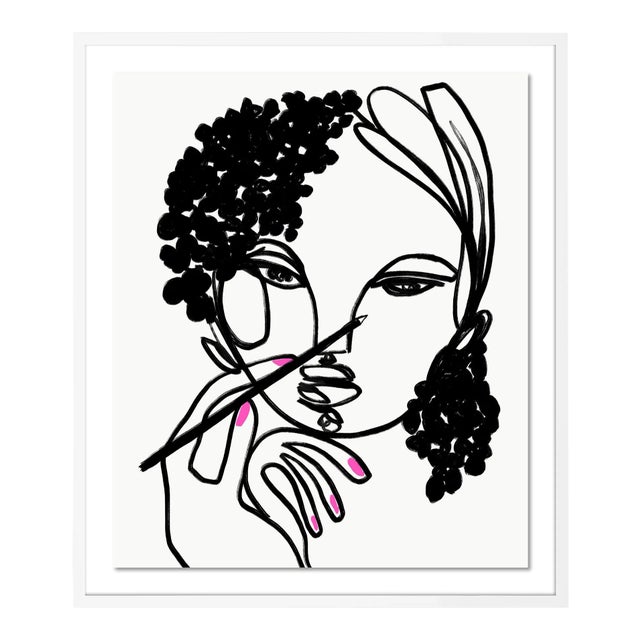 Draw Me by Annie Naranian in White Frame, Medium Art Print For Sale