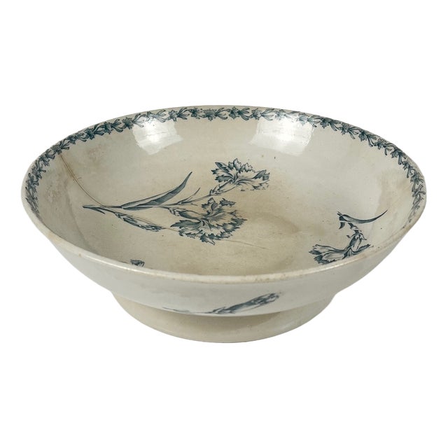Footed Salad Bowl from KG Lunéville, 1890s For Sale