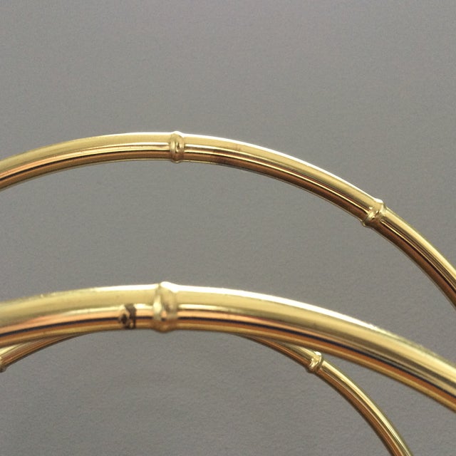 Vintage Gold Bamboo Metal Magazine Rack Chairish