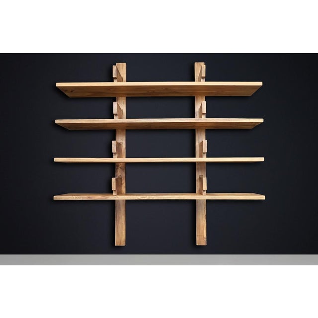 Patinated Elm Bookshelf in the style of Pierre Chapo, France, 1970s For Sale - Image 6 of 18