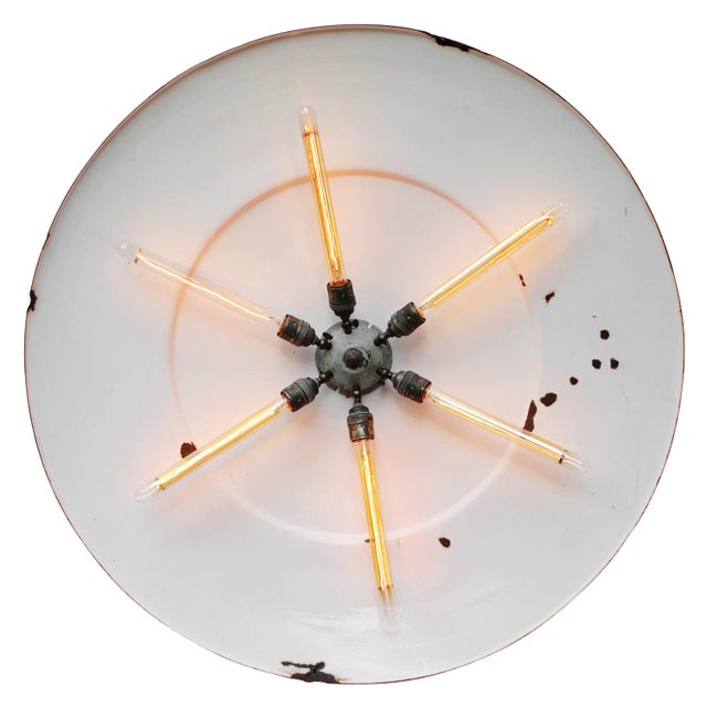 Philips Large Mid-Century Modern Dutch Industrial Green Enamel Pendant Lamp from Philips For Sale - Image 4 of 11