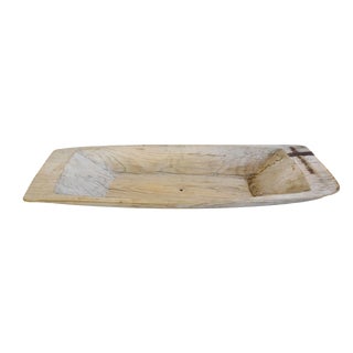 Vintage Large Hand-Carved European Wooden Dough Bowl Centerpiece For Sale
