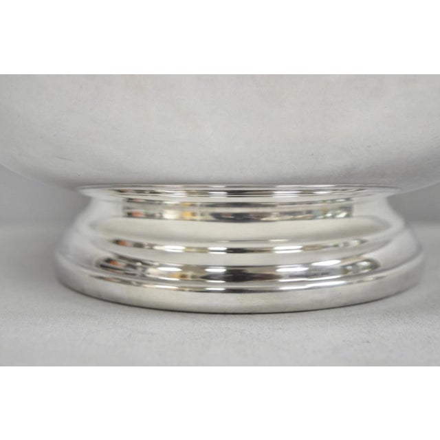 Gorham Vintage Mid Century Modern Gorham Yc781 Modern Silver Plated 9" Fruit Bowl For Sale - Image 4 of 9