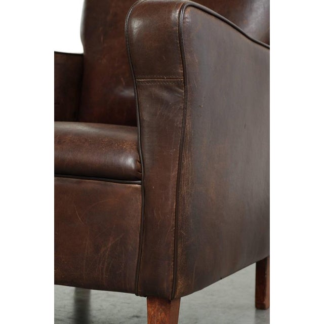 Vintage English Sheepskin Armchair For Sale - Image 12 of 13