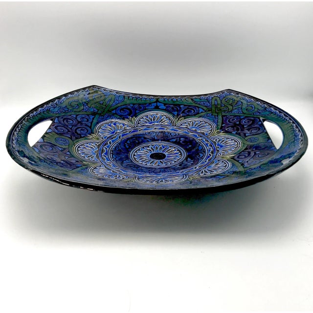 Gorgeous large ceramic Safi platter that can be used on the table or hung from a wall. Unique, hard to come by shape. Deep...