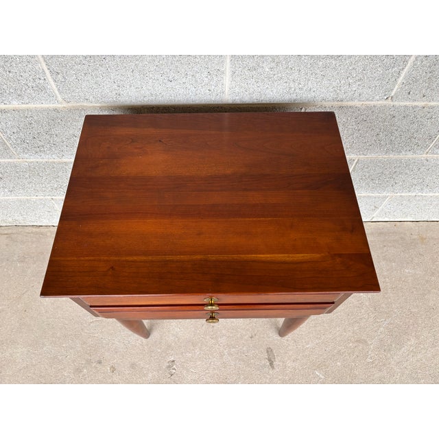 Brown Willet Transitional Mid Century Modern Cherry 2 Drawer Nightstand For Sale - Image 8 of 9