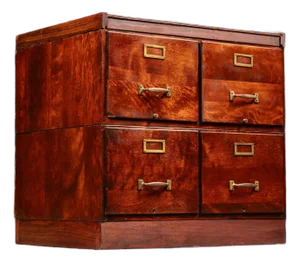 Antique Oak Filing Cabinet With Internal Pusher Rod System