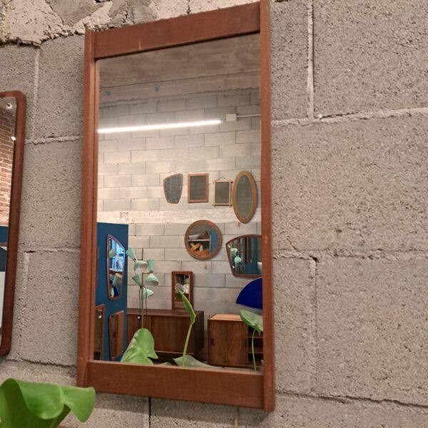 Vintage Mirror in Teak Frame For Sale - Image 4 of 4