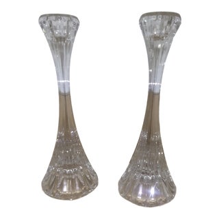Traditional Crystal Candlesticks - a Pair For Sale