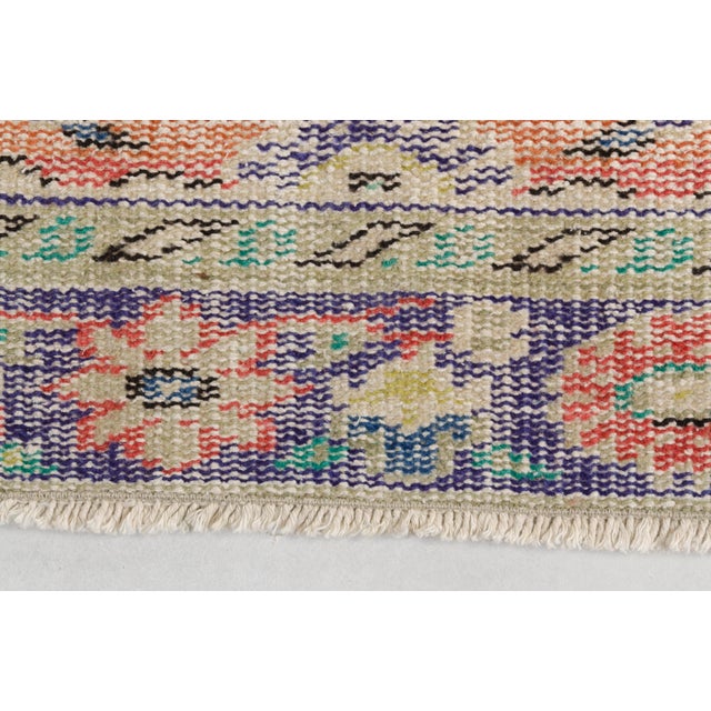 Geometric Vintage Oushak Area Rug For Sale - Image 9 of 10