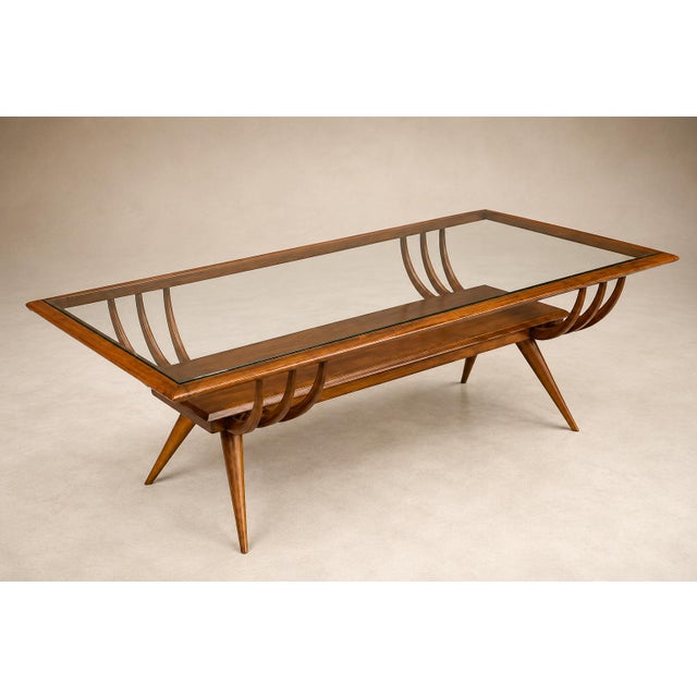 Mid-Century Modern Brazilian Modern Coffee Table in Caviúna Wood & Glass, Giuseppe Scapinelli, Brazil, 1950s For Sale - Image 3 of 18