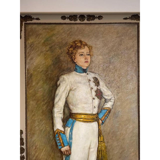 Antoine Ferracci, Portrait, Large Oil on Canvas, Framed For Sale - Image 3 of 6