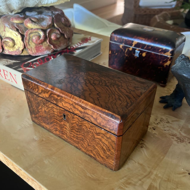 Late 19th Century Antique English Walnut Tea Caddy For Sale - Image 5 of 9