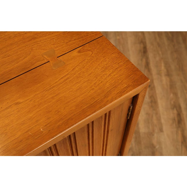 American of Martinsville Mid Century Modern Walnut Tall Chest For Sale - Image 10 of 18
