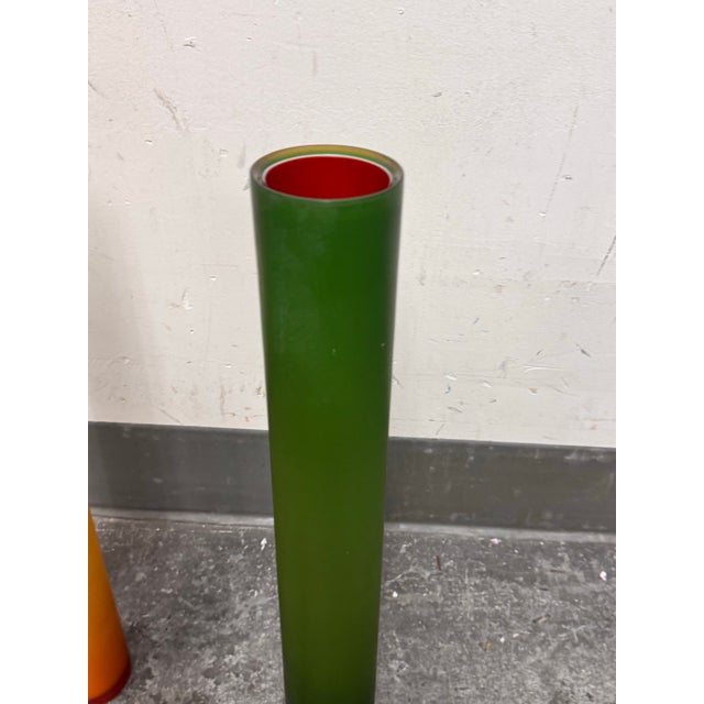 Laura De Santillana for Arcade Murano Bambu Tall Glass Vases, Set of Three For Sale - Image 11 of 12