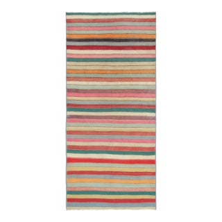 Vintage Shahsavan Persian Kilim Runner With Polychromatic Stripes - Rug & Kilim For Sale