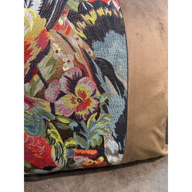 Handmade Mocha Velvet Tropical Cushion Cover For Sale - Image 15 of 15