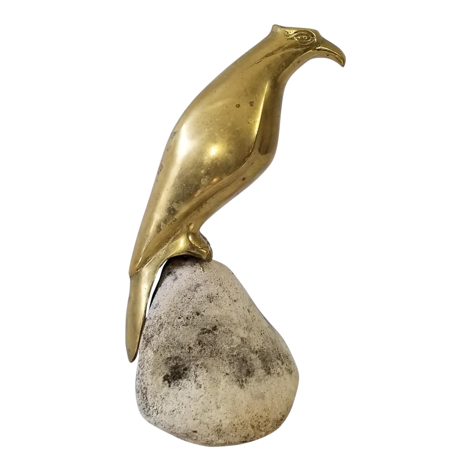 Vintage Brass Bird Sculpture on Stone Base Chairish