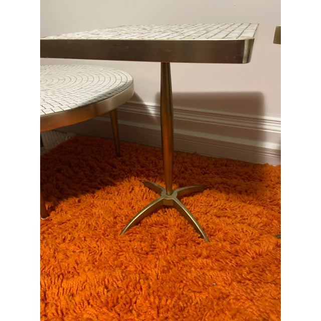 Postmodern Martz-Style Mosaic Marble Tile Tables- A Pair For Sale - Image 4 of 10