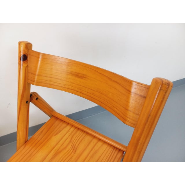 Wood Vintage Folding Pine Chairs, 1980s, Set of 2 For Sale - Image 7 of 18