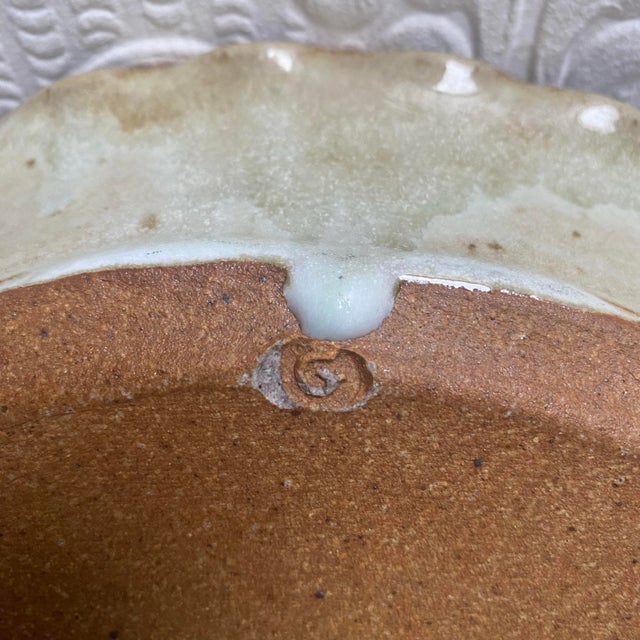 Vintage Large Deep Hand Thrown Studio Pottery Bowl Platter For Sale - Image 9 of 11