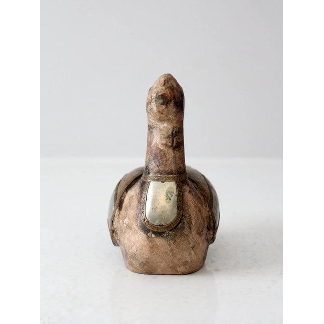Vintage Folk Art Wood and Metal Duck Figurine For Sale - Image 4 of 9