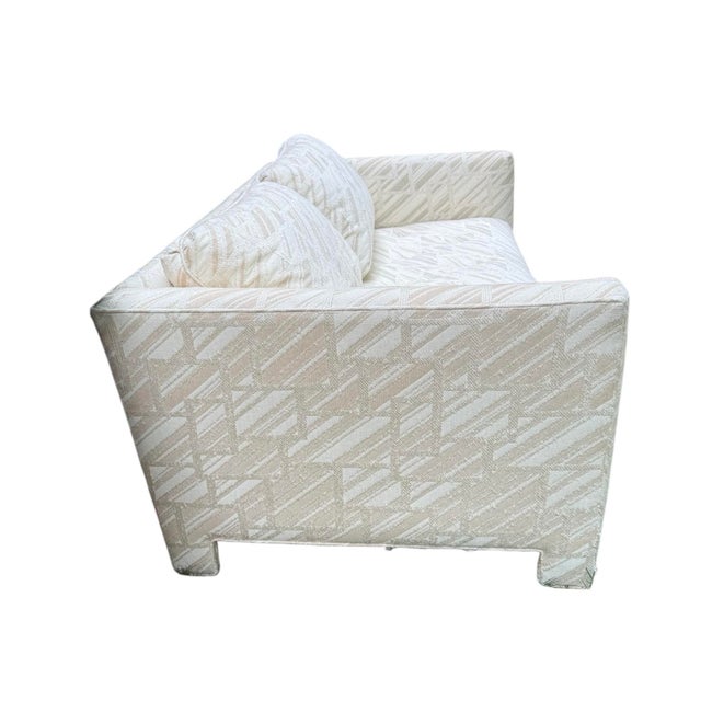 Mid-Century Modern Mid 20th Century Pair of Mid Century Modern Milo Baughman Style Parsons Tuxedo For Sale - Image 3 of 12