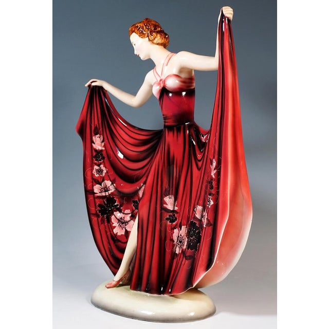 Art Deco Dance Study Posing Figure by Stephan Dakon for Goldscheider, 1937 For Sale - Image 4 of 7