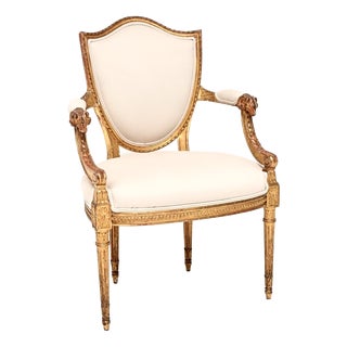 Antique Gilt Wood Salon Chair by S.J Waring, 1880 For Sale