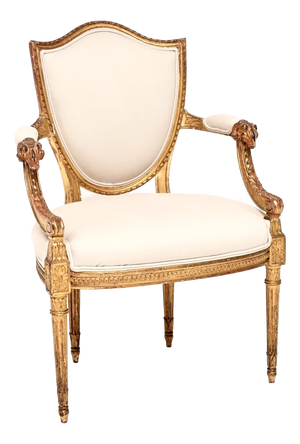 Antique Gilt Wood Salon Chair by S.J Waring, 1880