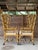 Pair of Vintage Coastal Faux Bamboo Rattan Lattice Armchairs by French Heritage For Sale - Image 4 of 12
