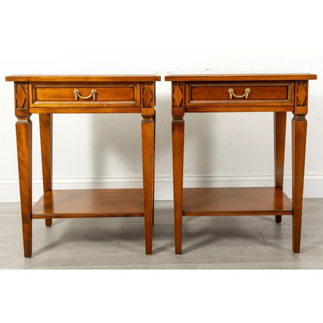 French 20th C French Directoire Style Cherry Side Tables Selva’s Villa Borghese Collection - a Pair For Sale - Image 3 of 10