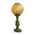 Large Mid-Century Italian Yellow & Green Wood and Glass Table Lamp For Sale