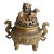 Antique Chinese Ming-Style Brass Foo Dog Incense Burner Sculpture For Sale