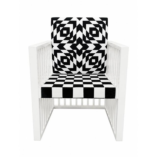 White Wooden Armchair, 1980s For Sale - Image 6 of 6