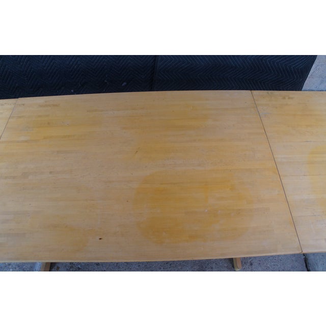 Mid Century Modern Beech Drop Leaf Dining Breakfast Conference Table For Sale - Image 12 of 13