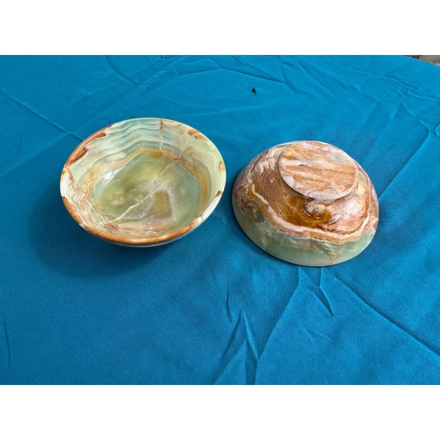 Contemporary Pair of 4" Diameter Onyx Bowls For Sale - Image 3 of 6